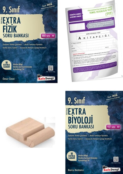 9. Sınıf Biyoloji Fizik Extra Soru Bankası - Yeni Müfredat+Telefon Tutucu+Deneme