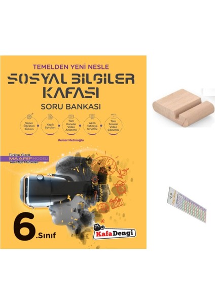 6.sınıf Sosyal Bilgiler Kafası Soru Bankası 2025-2026 Yeni Müfredat+Telefon Tutucu+Çözüm Ayracı