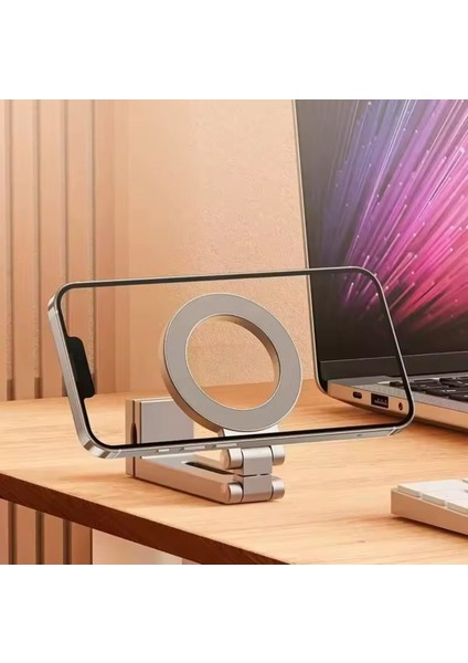 iPhone 15 Pro Max Uyumlu Magsafe Standı Masası Katlanabilir Ayarlanabilir