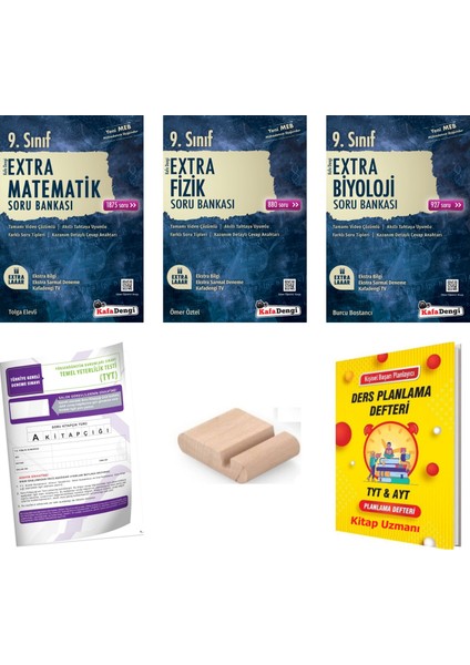 9. Sınıf Biyoloji Fizik Matematik Extra Soru Bankası Yeni Müfredat+Telefon Tutucu+Deneme+Plan Deft