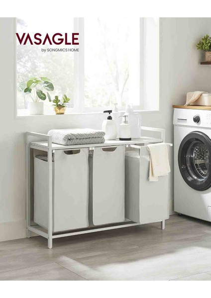 Çamaşır Sepeti 3 Bölmeli, Raflı Çamaşır Torbası, Çamaşır Kutusu, Oxford Kumaş fiyatları