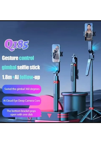 14T Pro Uyumlu Akıllı Gimbal Selfie Çubuğu 1.8m Tripod Otomatik Yüz Takibi modelleri