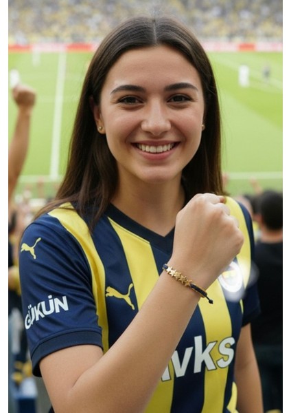 Sarı Lacivert 5 Yıldız Taraftar Bilekliği – El Yapımı Ayarlanabilir fiyatları