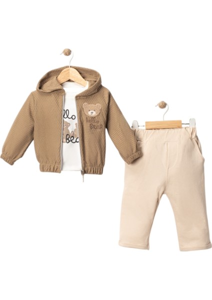 Hello Bear Süzeneli Üçlü Erkek Bebek Takım