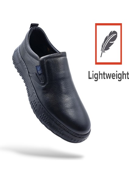 S22308 Hakiki Deri Hafif ve Yumuşak Tasarım Siyah Erkek Bağcıksız Konfor Ayakkabı fiyatları