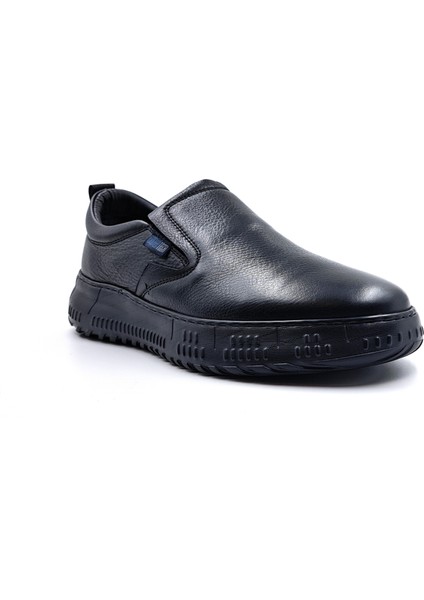 S22308 Hakiki Deri Hafif ve Yumuşak Tasarım Siyah Erkek Bağcıksız Konfor Ayakkabı fırsatları