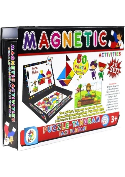 Laço Manyetik Aktiviteler Tangram Puzzle Yazı Tahtası LC7163 fiyatları