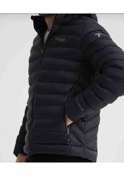Titanıum Alpha Siyah Kapönlu Slim Fit Termal Mont