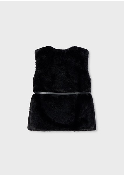 Siyah Kız Çocuk Kemerli Kürk Yelek 4315 fiyatları