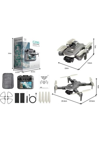 C29S Hava Dronu 4k– 200 Mp Hd Kamera 4,5″ LCD Kumanda Gps & Engel Kaçınma