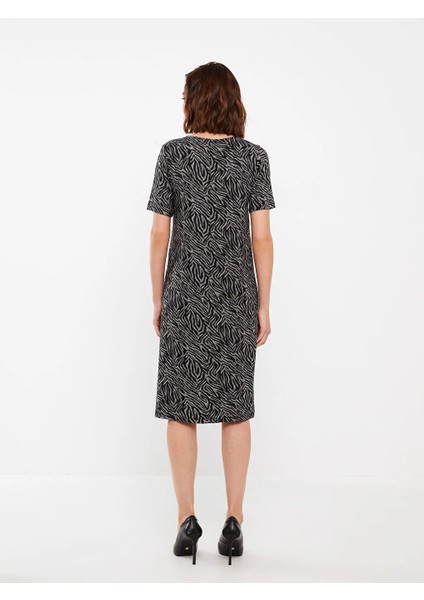 Lcw Grace Bisiklet Yaka Desenli Kısa Kollu A Kesim Kadın Elbise indirimleri