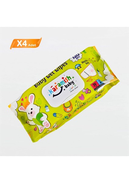 Karamish Baby Islak Mendil 120 Li 4 Adet