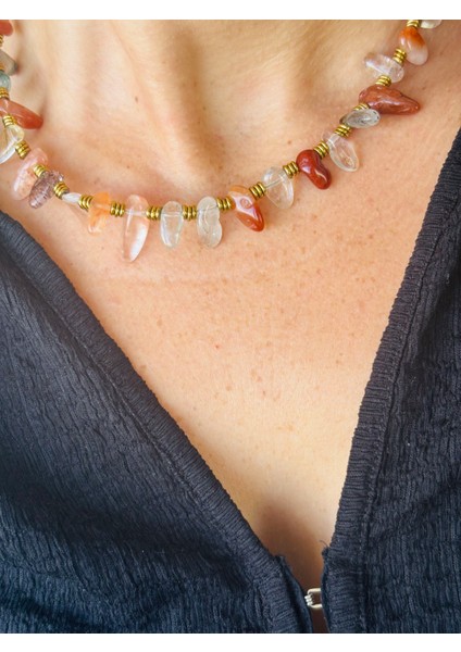 Rutil Kuvars Doğaltaş Kolye