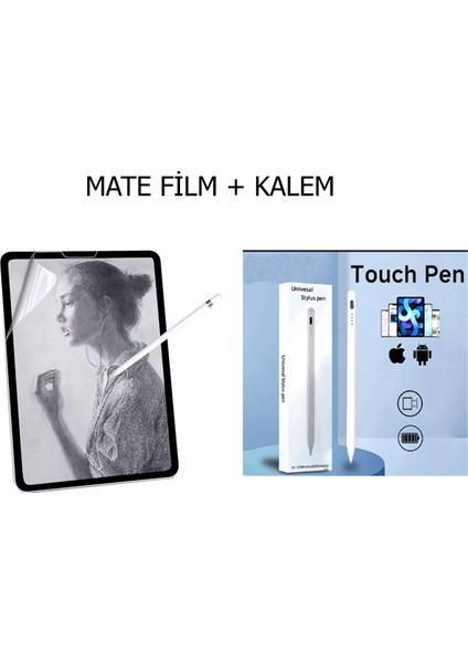 iPad Mini 5 7.9'' Uyumlu Kalem ve Mat Ekran Koruyucu Dokunmatik Kalem