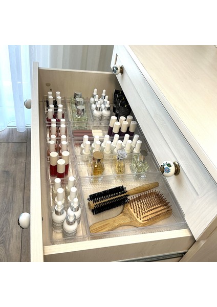 14'lü Set Çekmece Içi Dolap Içi Düzenleyici Organizer Kristal