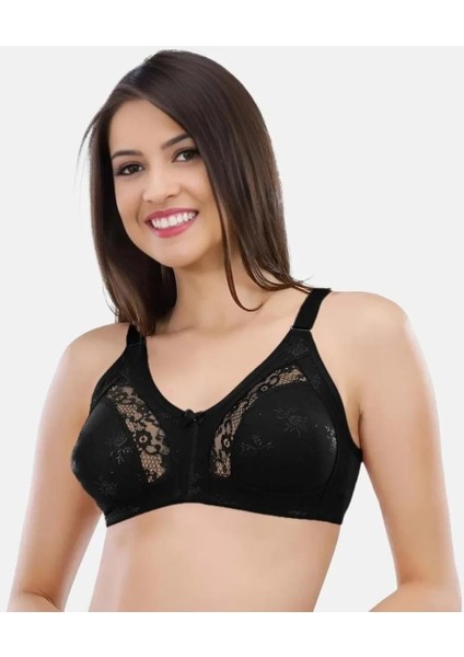 Penye Kumaş , Dantel Detaylı Altı Geniş , Ayarlanabilir Askılı , Battal Boy Toparlayıcı Sütyen