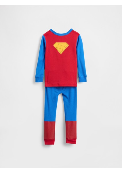 Bebek Mavi Organik Brushed Pamuk Superman Pijama Takımı fiyatları