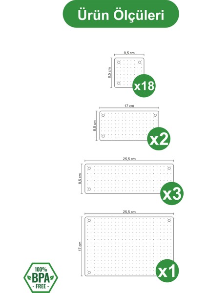 24'lü Set Çekmece Içi Dolap Içi Düzenleyici Organizer Kristal fiyatları
