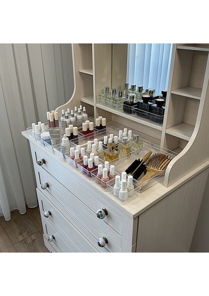 24'lü Set Çekmece Içi Dolap Içi Düzenleyici Organizer Kristal