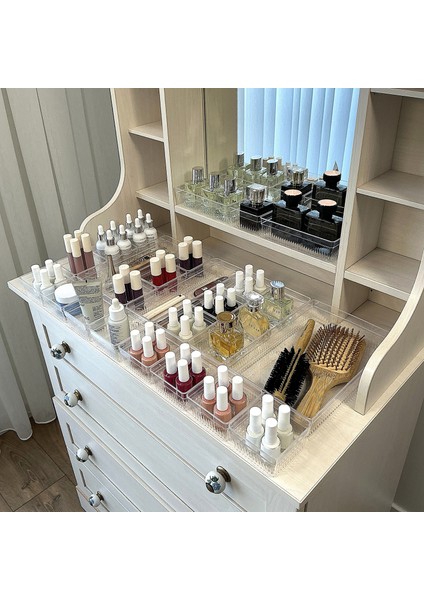 24'lü Set Çekmece Içi Dolap Içi Düzenleyici Organizer Kristal