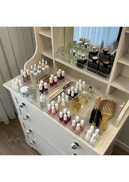 24'lü Set Çekmece Içi Dolap Içi Düzenleyici Organizer Kristal