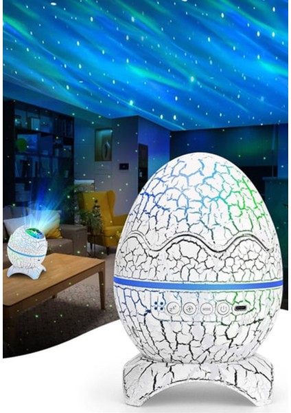 Dekoratif Çatlak Dinozor Yumurtası Ses Hoparlörü ve Gece Lambası