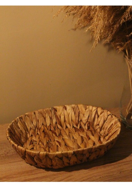 Hasır Su Sümbülü Ekmek Sepeti Oval