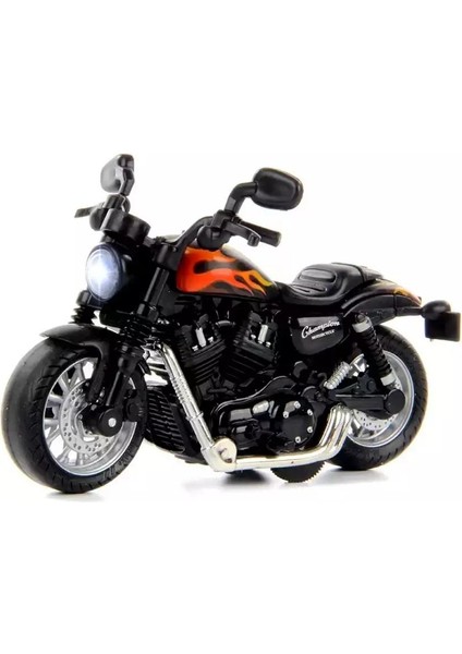 Çek Bırak1:14 Die-Cast Clasic Motosiklet - Alev Desenli fiyatları