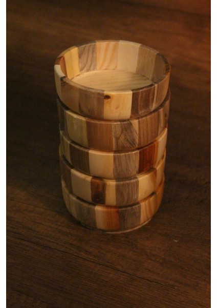 5'li Ahşap Çerez Kase Seti Ağaç Renkli Tasarımlı fiyatları