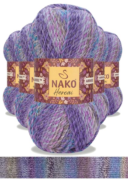 5 Adet Hercai Ebruli Hırka Kazak Atkı Bere El Örgü İpi Yünü 28181