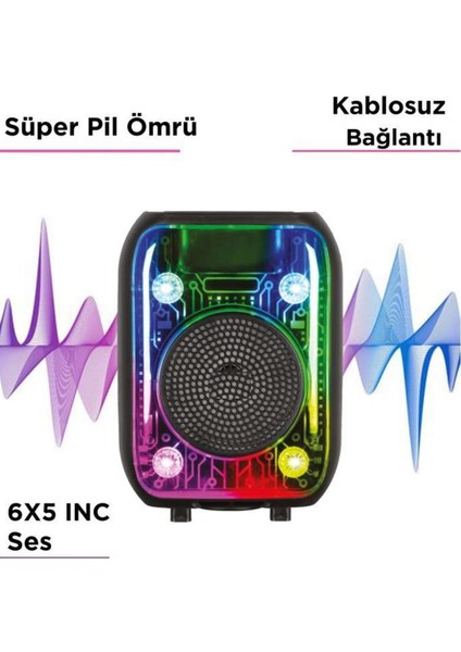 D66 Siyah Kablolu Mikrofonlu Bluetooth Hoparlör fırsatları