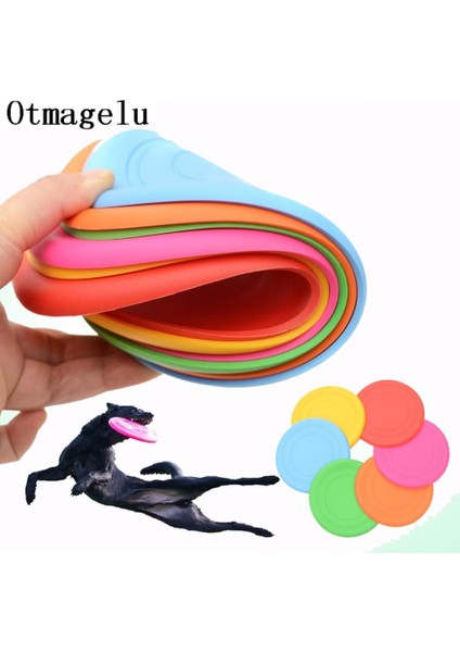 Dayanıklı Silikon Frizbi Köpek Oyuncağı Esnek ve Güvenli Yakalama Oyunu Diski 17.5 cm 1 Adet fiyatları