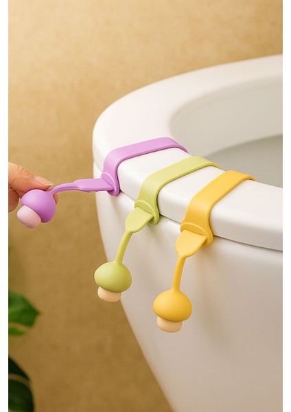 1 Adet Klozet Kapağı Kaldırma Aparatı Silikon Hijyenik Tutacak Renkli Tuvalet Kapağı Kaldırıcı