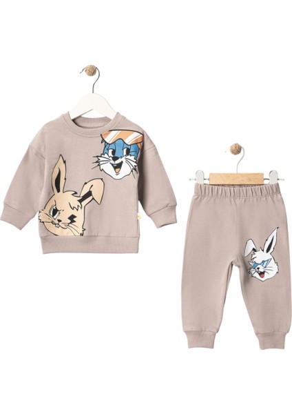 Tavşan Baskılı Ikili Erkek Bebek Takım