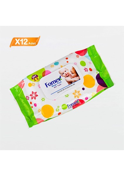 Islak Mendil 72 Yaprak 12 Adet