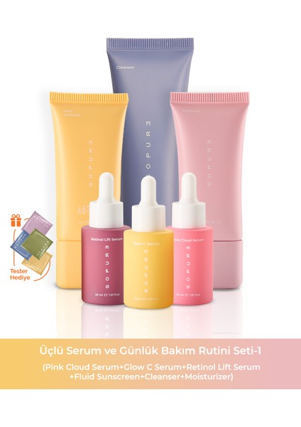 Üçlü Serum ve Günlük Bakım Rutini SETI-1(101113151617)