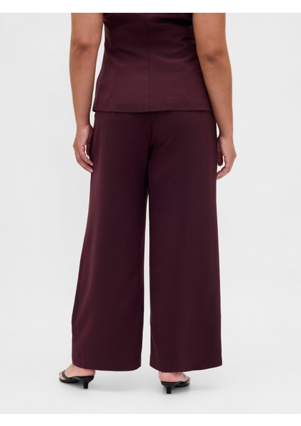 Kadın Bordo 365 High Rise Pileli Pantolon fırsatları