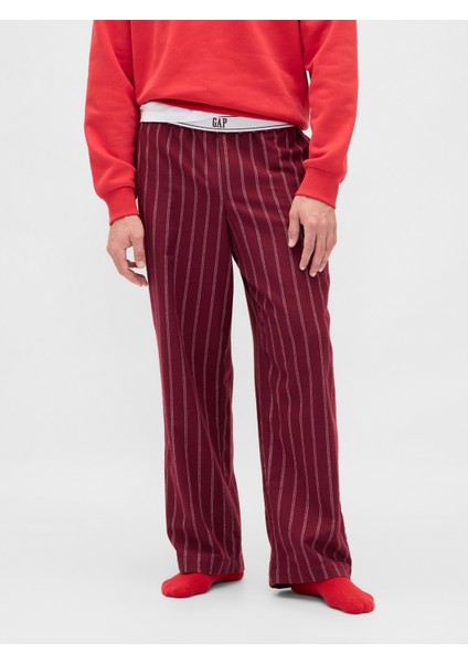 Kadın Bordo En Yumuşak Flannel Pijama Pantolonu