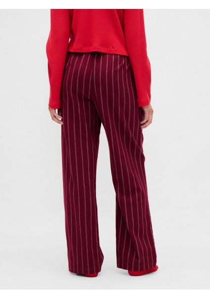 Kadın Bordo En Yumuşak Flannel Pijama Pantolonu indirimleri