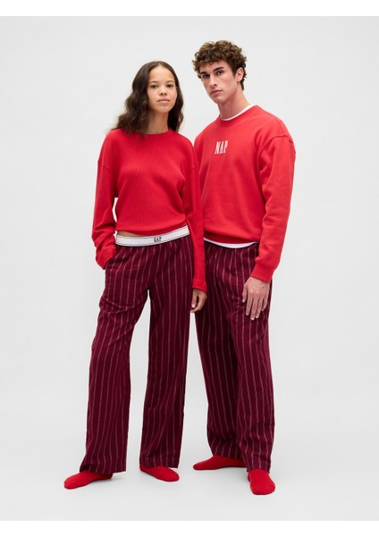 Kadın Bordo En Yumuşak Flannel Pijama Pantolonu