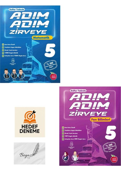 Newton 5.sınıf Adım Adım Zirveye Matematik Fen Soru Bankası Hedef Deneme