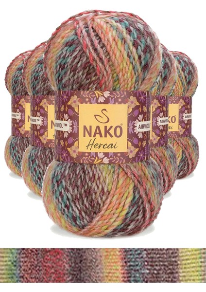 5 Adet Hercai Ebruli Hırka Kazak Atkı Bere El Örgü İpi Yünü 28030