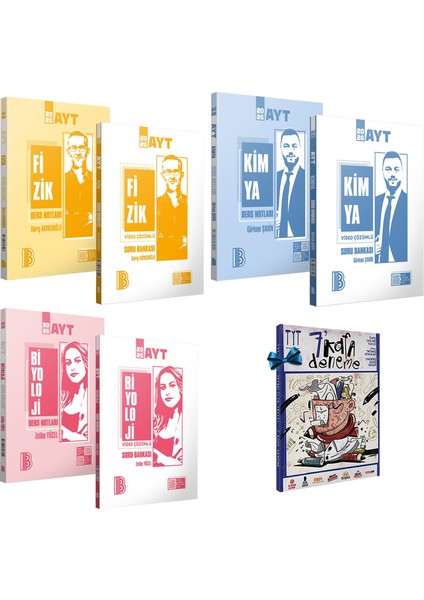 2026 Ayt Fizik-Kimya-Biyoloji Video Destekli Ders Notları-Video Çözümlü Soru Bankası Seti