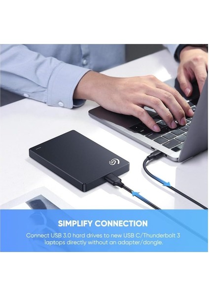 Ype-C To Micro B 3.1 HDD Harici Harddisk Kablosu 1 Metre Çevirici Dönüştürücü Şarj Cihazı Aktarıcı Kablo