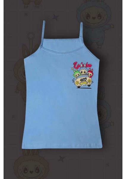 5'li Labubu Baskılı Pamuklu Kız Çocuk Atlet modelleri