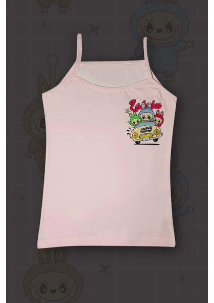 5'li Labubu Baskılı Pamuklu Kız Çocuk Atlet fırsatları