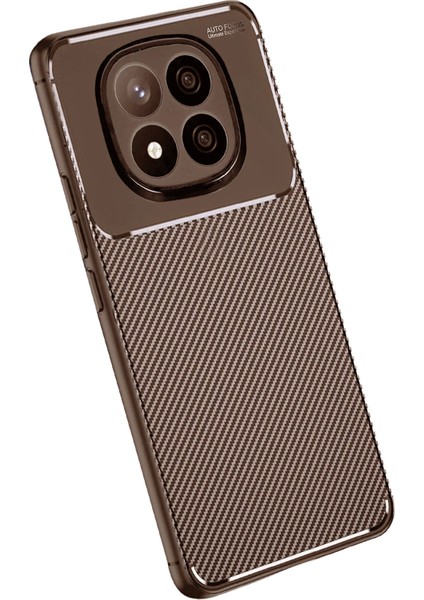 Xiaomi Redmi Note 14 Pro Plus Kılıf Auto Focus Karbon Kapak - Kahverengi Gnzrz modelleri