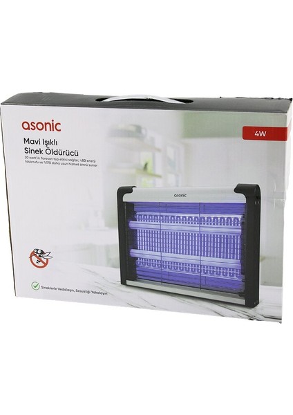 2 Ledli Sinek Öldürücü Cız Makine 4W - 2000V 30M2 Etkinlik Alanı AS-A28 (5250) fiyatları