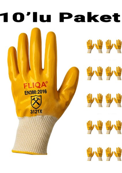 SG61 PLUS Tam Nitril Aşınmaya Dayanıklı Mekanik İş Eldiveni 12'li Paket