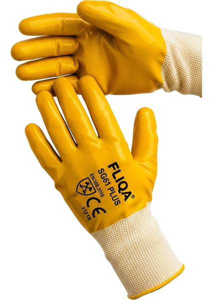 SG61 PLUS Tam Nitril Aşınmaya Dayanıklı Mekanik İş Eldiveni 12'li Paket modelleri